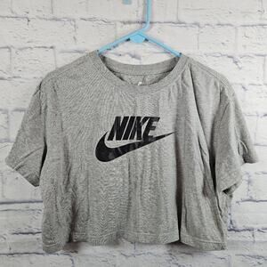 Nike Gray Crop Top Large Loose Fit